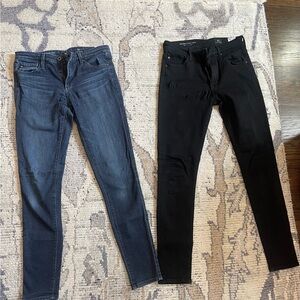 TWO PAIRS OF AG SKINNY JEANS, size 26R